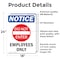 Signmission Employees Only Sign, Vinyl Decal, 18in W x 24in L, 2PK OS-2PACK-NS-D-1824-V-12005 - alternate 5